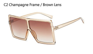 Unique Women Sunglasses Oversized Square Sun Glasses Big Frame