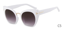 Load image into Gallery viewer, 90s Retro Half Frame Cat Eye Sunglasses Women Luxury Brand Designer Oversized Sunnies Vintage Cateye Sun Glasses Big Shades SP56