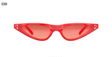 Load image into Gallery viewer, SORVINO 90s Narrow Cat Eye Sunglasses Women Vintage 2018 Brand Designer Slim Skinny Cateye Sun Glasses Black Red Shades SVN46B