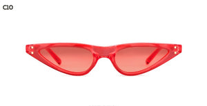 SORVINO 90s Narrow Cat Eye Sunglasses Women Vintage 2018 Brand Designer Slim Skinny Cateye Sun Glasses Black Red Shades SVN46B