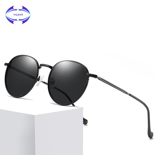 VCKA Metal Round  Sunglasses Men Women Fashion Glasses Brand Designer