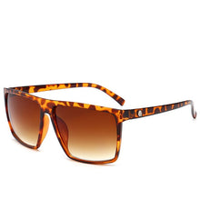 Load image into Gallery viewer, Square Oversized Sunglasses Men Skull Mirror Coating Driving Glasses Flat Top Leopard Unisex Oculos ANTI UV400 Zonnebril Heren